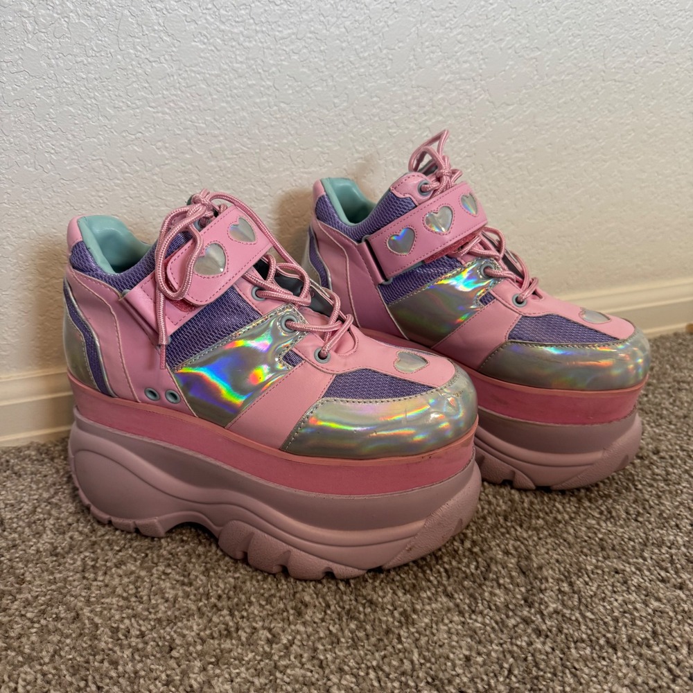 Fairycore Rave Sugar Thrillz Fairywalker Platform Sneakers Size 7 Pink